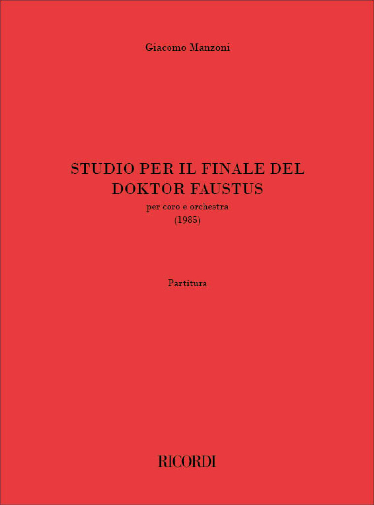 Studio per il finale del Doktor Faustus